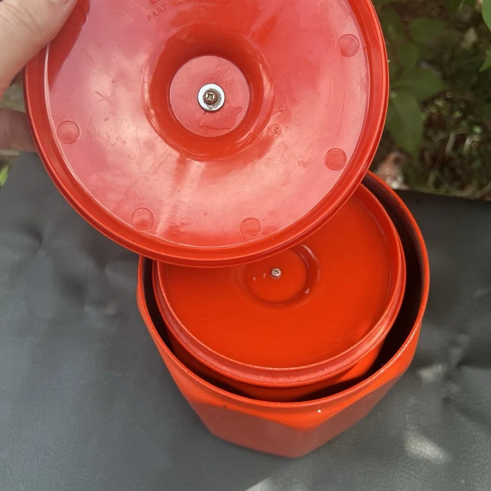 Kromex Aluminum Canisters Set‎ of 2 1970s Retro Kitchen Decor Orange